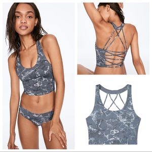VS PINK Gray Marble Strappy Back Top